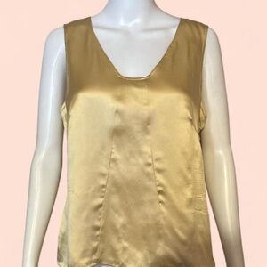 Jones New York Gold Silk Tank Top